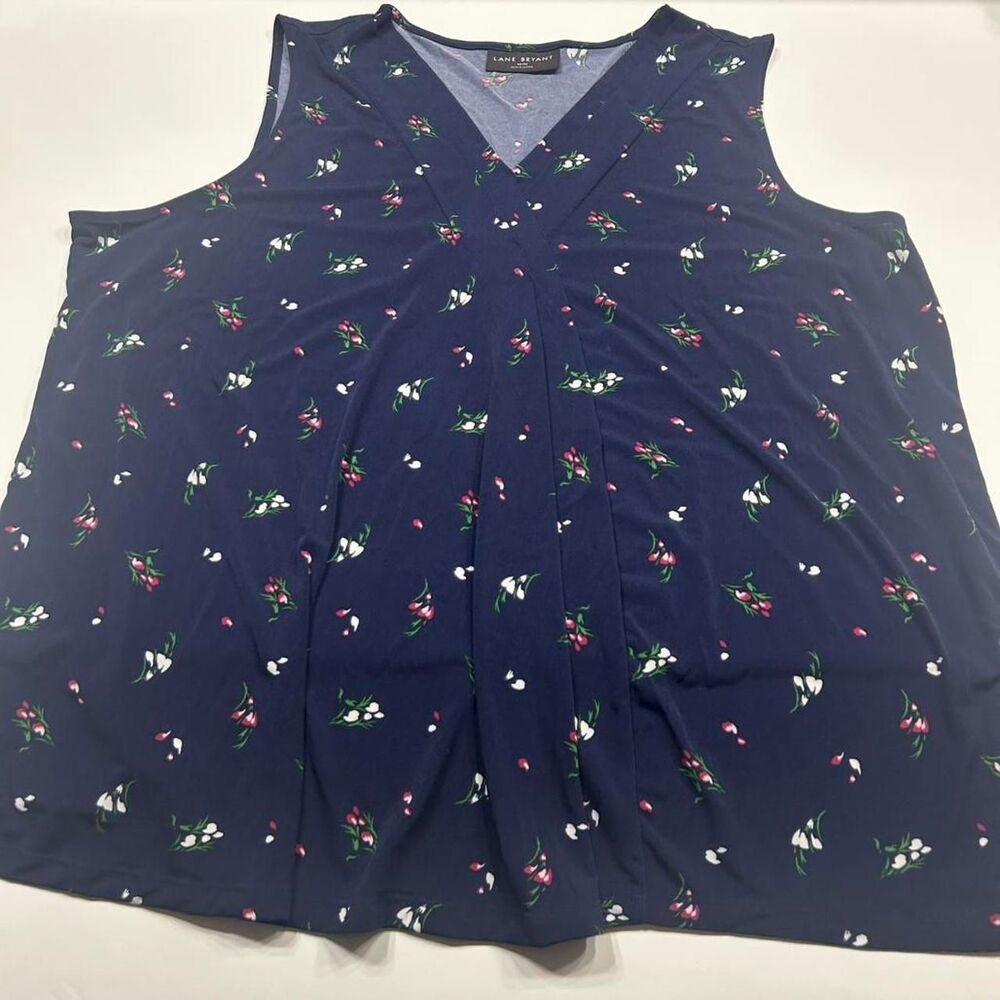 Lane-bryant Women's Navy Floral Tank Top Blouse